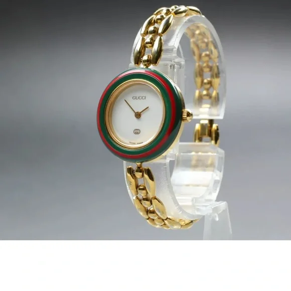 GUCCI 14k Gold Plated ICONIC Collectors Watch Excellent  display picture 2
